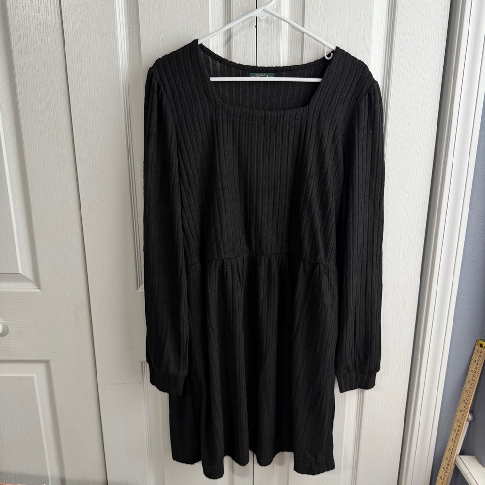 Ofeefan black ribbed babydoll dress size XXL‎